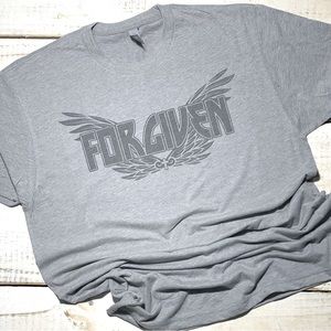 Brand New never worn Next Level “Forgiven” with Wings on gray